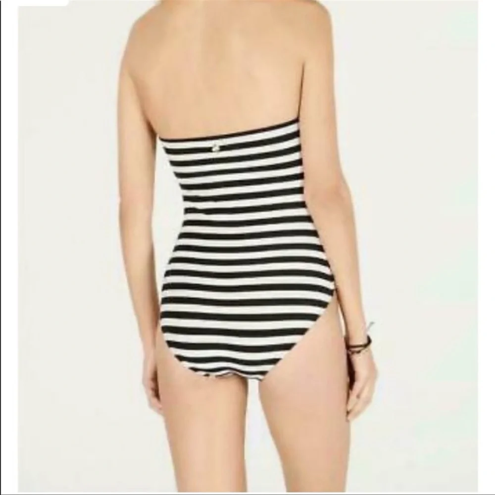Kate Spade Striped off white/black swimsuit one piece sz XS